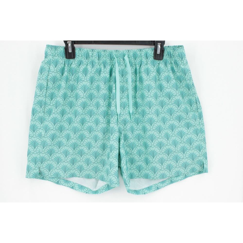 Bear Bottom Shorts Mens XL Green 5.5 Inseam Seashell Swim Lined Trunks Beach